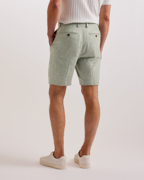 DAMASKS-Shorts-Slim Cotton Linen Short- Ted Baker Romania